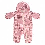 ジャンプスーツ 裏メッシュ ベビー つなぎ カバーオール 千鳥格子 ピンク 70