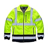 (ディッキーズ) Dickies 高視認性 夜光/蛍光/光反射 ツートーン ハイビズ ウォータープルーフ ソフトシェルジャケット セーフティージャケット 作業服 男性用 (M) (サターンイエロー/ネ
