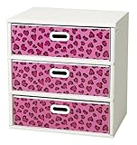 マツダ紙工業 エコかわチェスト(3段・ヒョウピンク) 9001000060