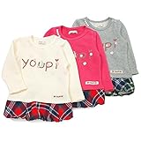 Youpi! 子供服 女の子 チュニックセーター アイボリー/ピンク(90cm/100cm/110cm) (90cm, ピンク)[K020]