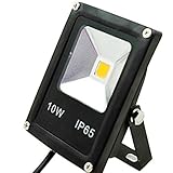 GLW 10W 12V 防水 LED 投光器 黄色 フラッドライト、スポットライトランプ 80 ワットハロゲン 電球と同等ブラックケース 省エネ　広角　　看板灯作業灯