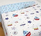 J-pino Baby Cartoon Printed Reversible Cozy Bed Coverlet Quilt 100% Cotton Blanket Gift for Boys & G