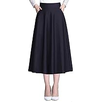 Amazon.co.jp: [panda store] フレアスカート ひざ丈 ロング