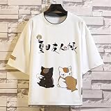 夏目友人帳 ニャンコ先生 半袖 tシャツ 春夏服 薄い生地 柔らかい 吸汗速乾 夏装 誕生日 プレゼント アニメ Tシャツ 大人用 男女兼用贈り物です M C