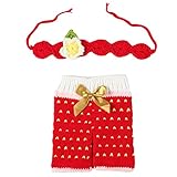 Zhhlaixing ベビー服 Baby Infant Crochet Knit Pants with Headband Costume Photo Photography Prop