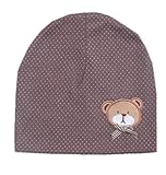 (コ-ランド) Co-land 柔らかい ベビー用ハット 新生児帽子 赤ちゃんキャップ 水玉プリント くまちゃん付き コットン 男の子 女の子 男女児 幼児 快適 2点セット コーヒー色