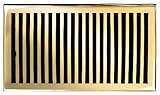 Brass Elegans 116GR-PLB Solid Cast Brass Contemporary 6-Inch by 10-Inch Floor Register, Polished Bra