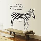 EMIRACLEZE Christmas Gift Holiday Shopping Creative Item Big Zebra Circle of Life Removable Mural Wa