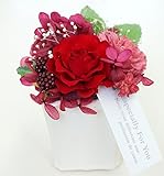 【ベルシック】 プリザーブドフラワー　ルリビットローズ　レッド 枯れないお花　お祝・お見舞い　クリアケース付