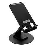 ラスタバナナ タブレットスマートフォン 用 360°回転式 折りたたみ 視聴スタンド 卓上ホルダー ブラック RSTAND04BK