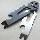 Tiptiper アウトドア多機能ツール、EDCステンレス鋼チタンスケルトンキースティック自衛装置のドライバー