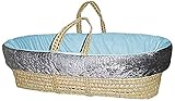 Baby Doll Croco Minky Moses Basket, Grey/Blue by BabyDoll Bedding