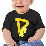 カッコいい 子供 モンスター アルファベットP デザイン Ｔシャツ カジュアル Black Size 12 Months