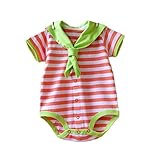 【SEBLES】ベビー服 ベビー 赤ちゃん 男の子 女の子 ユニセックス ロンパース マリン リボン 水兵さん 夏 コットン 綿 半袖 カラフル(タイプC,80cm)