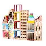 Lovoski 150個　建築のビルディングブロック　積み木　木製ブロック　おもちゃ　子供　知的　ギフト