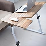 DlandHome 角度＆高さ調節可能サイドテーブル (ライト‐ブラン)