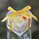 アートフォーシーズン ハート”光るバラ”ホタル 四つ葉のクローバー入り プリザーブドフラワー (イエロー)