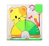 パズルゲーム子供のための2PCS子供の木製パズル[猫]
