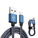 USB Type C ケーブル【長さ1.5M】タイプc 充電ケーブル 急速充電 デニム生地 超耐久 USB A to USB C ケーブル データ転送 iPhone 16 Pro Max iPhone 15 Plus Galaxy Xperia AQUOS Pixel Arrows Huawei 等の各種Type C機器対応 (1.5m（収納ベルト付き）、ブルー)
