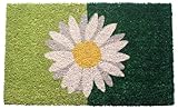 Entryways Non Slip Coir Doormat, 17-Inch by 28-Inch, One Daisy on Green　ドア　マット
