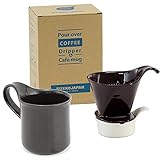ZEROJAPAN ギフトセット コーヒードリッパーL&カフェマグ(トレイ付) ブラック DMZ-16 CBR/BK