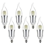 TOOGOO ( R ) 6個LED燭台電球、9 Wデイライトホワイト6000 K LEDキャンドル電球、80ワットライト電球相当電球、e12燭台ベース、800ルーメンLEDシャンデリアライト、Fla