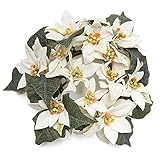 工場直接クラフトソフトベルベットPetaled人工ポインセチアCandle Rings forインドアHoliday Decor KX546