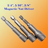 Pack of 3 2.5 Magnetic Nut Driver Setter Rapid Load Hex Shank 1/4 5/16 3/8 for Dewalt Makita Milwauk