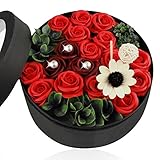 ソープフラワー フレグランス シャボンフラワー バラ 薔薇 枯れないお花 アレンジメント フラワーボックス ギフト 石鹸花 造花 ラウンドボックス 窓付き リードディフューザー 付き 誕生日プレゼント