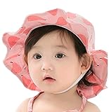 CXYP　 女ベビー 　ガールズ　キッズ 　夏帽子 ストローハット　太陽帽　 カワイイ　アウトドアハット 紫外線 　UVカット　通気性　ガールズ　7種類 (48-50cm, ピンク)