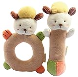 2羊のぬいぐるみベビーベビーラトルスーツのセット