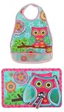Stephen Joseph Silverware, Bib, Placemat, & Feeding Tray Set, Owl by Stephen Joseph