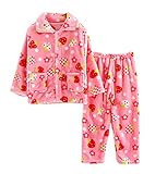 フランネルキッズパジャマソフトSleepsuitコーラルベルベットレッドパジャマストロベリー