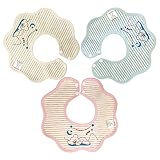 M i M i H a H a スタイ ビブ よだれかけ 360度回転　スナップ2個　３枚セット（オカニックベージュ＋ピンク＋ブルー）
