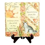 Cat Lover Plaque Inspirationalギフトfor Cat LoverインドアアウトドアストーンLook For Garden – ポリストーン – 7.75インチ