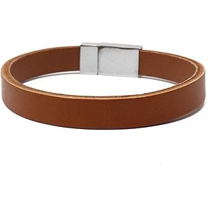 イタリアンレザー ブレスレット バングル 牛革 シンプル メンズ アクセサリー キャメル bril-004c