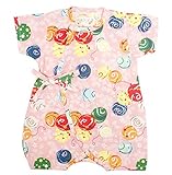 甚平 ロンパース ベビー 新生児 女の子 綿100% 日本製生地 グレコ 水風船/ピンク-9747 50-60cm