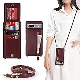 Google 用 pixel 7A ケース ショルダー ストラップケース ショルダーケース 背面フリップ カードケース 上下開 手帳型 pixel7A ケース カード docomo ドコモ au SIMフリー softbank 全対応 ストラップ ピクセル 7A カバー グーグル ピクセル7A カバー pixel7A スマホケース ケースカバー カバー pixel7Aケース 適用 case 【iCoverCase】 カードケース カード収納 スナップ式 横置き 縦置き スタンド 肩がけ 首掛け 斜め掛け ファスナー ストラップ付き ショルダーケース カード入れ カバー スマホケース 携帯カバー ワインレッド