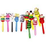 Domybest 1pcs おもちゃ 子供おもちゃ ぬいぐるみ ガラガラ ふわふわ 知育玩具 新生児 赤ちゃん カラフル 聴覚 視覚刺激 お祝い ギフト（カラーをランダム配信）