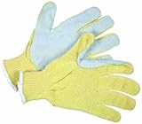 MCR Safety 9380XL Grip Sharp 7 Gauge Kevlar Cotton Plaited Gloves with Leather Palm Yellow X-Large 1