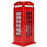 JCare 140 x 60 x 60 mmメタルレッドイギリス英語ロンドン電話ブースBank Coin Bank保存ポット貯金箱レッド電話ブースボックスクリエイティブ子供キッズクリスマス誕生日ギフト