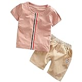 【SEBLES】ベビー 赤ちゃん 男の子 半袖 ラウンドネック ライン 無地 ポケット Tシャツ クール ズボン ボトムス パンツ シンプル セット ツーピース コットン レジャー 綿 夏 初夏 春(