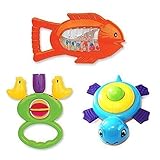 Wishland赤ちゃんの最初Rattle and Teether Toy 3ピース動物Sharp Assorted for Baby sets- Colors May Vary