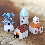 Generic House : 1Pcs Wind Mill Church Castle House DIY Resin Fairy Garden Craft Decoration Miniature