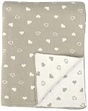 DARZZI Baby Heart Baby Blanket, Stone/Natural, 35"x45" by DARZZI