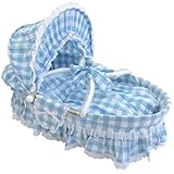 DESIGNERS GUILD (デザイナーズギルド) チェック柄 ベビーキャリー クーファン 日本製 布団3点セット付き ブルー 【別便扱い】