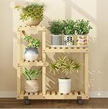 花スタンド屋内 花の棚マルチ階建て屋内バルコニーの装飾コーナーラックのリビングルームの木製植物のポットラック (色 : A, サイズ さいず : 65*65cm)
