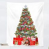 Takelablaze クリスマスツリー タペストリー もみの木 壁掛け クリスマス 飾り Merry Christmas クリスマスデコレーション ガーランド 壁 窓 インテリア 北欧 100*150cm (B)