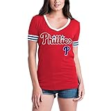 Philadelphia PhilliesレディースS / S Vネックベビージャージー S レッド