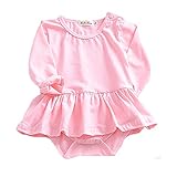 Brightup ベビー ロンパース ドレス ロングスリーブ, コットン ボディースーツ ブルマ ドレス プレイスーツ服